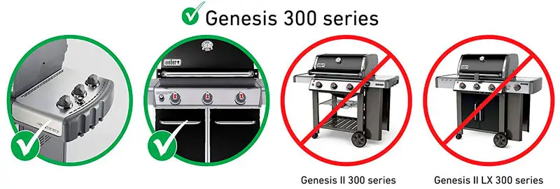 For Genesis 300 Series grills with front- and side-mounted control panel