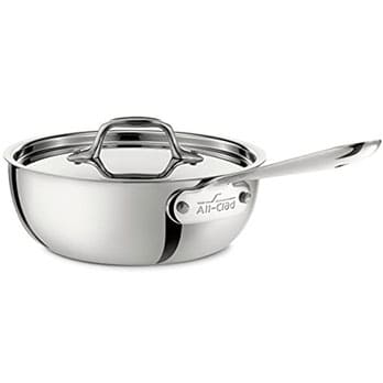 All-Clad 4212 Saucier Pan - Best saucier for frequent whisking and stirring.