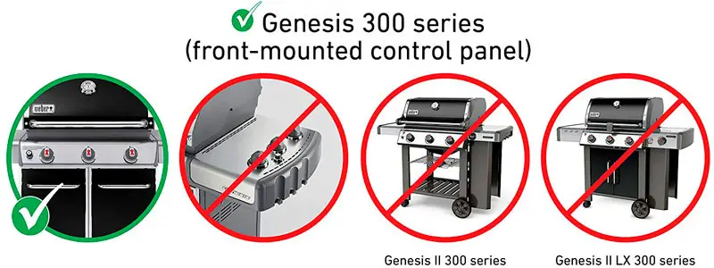 For Genesis 300 Series grills with front-mounted control panel