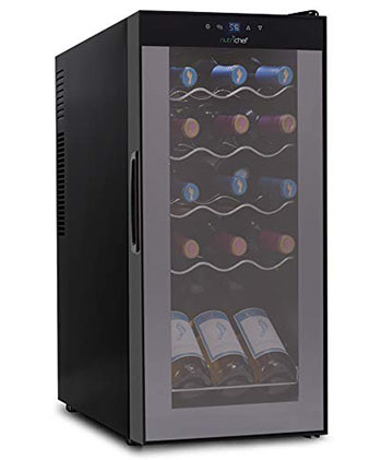 NutriChef 15 Bottle Wine Cooler Refrigerator - Best Compact freestanding wine fridge